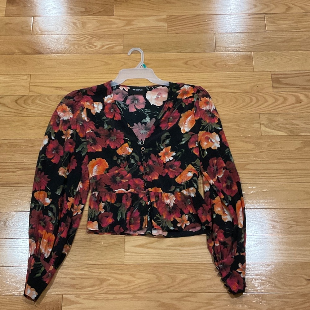 The Kooples Floral V-Neck blouse